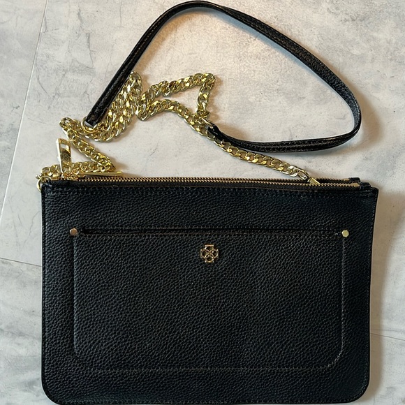 Ann Taylor   Mini iPad bag  stunning business case   genuine leather  black/gold - Picture 3 of 15